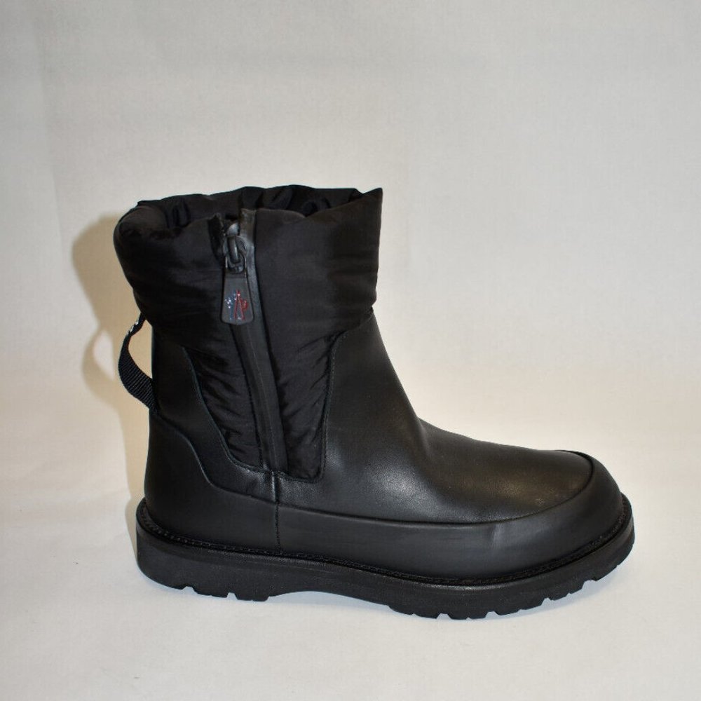 Moncler Rain Don't Care Waterproof Leather/Rubber Boots Size 40 DD293 - Picture 3 of 8